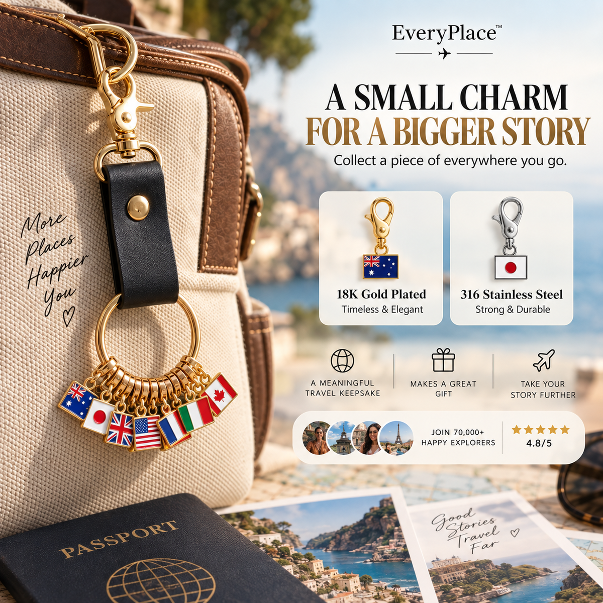 EveryPlace™ - Bucketlist Keychain Charm