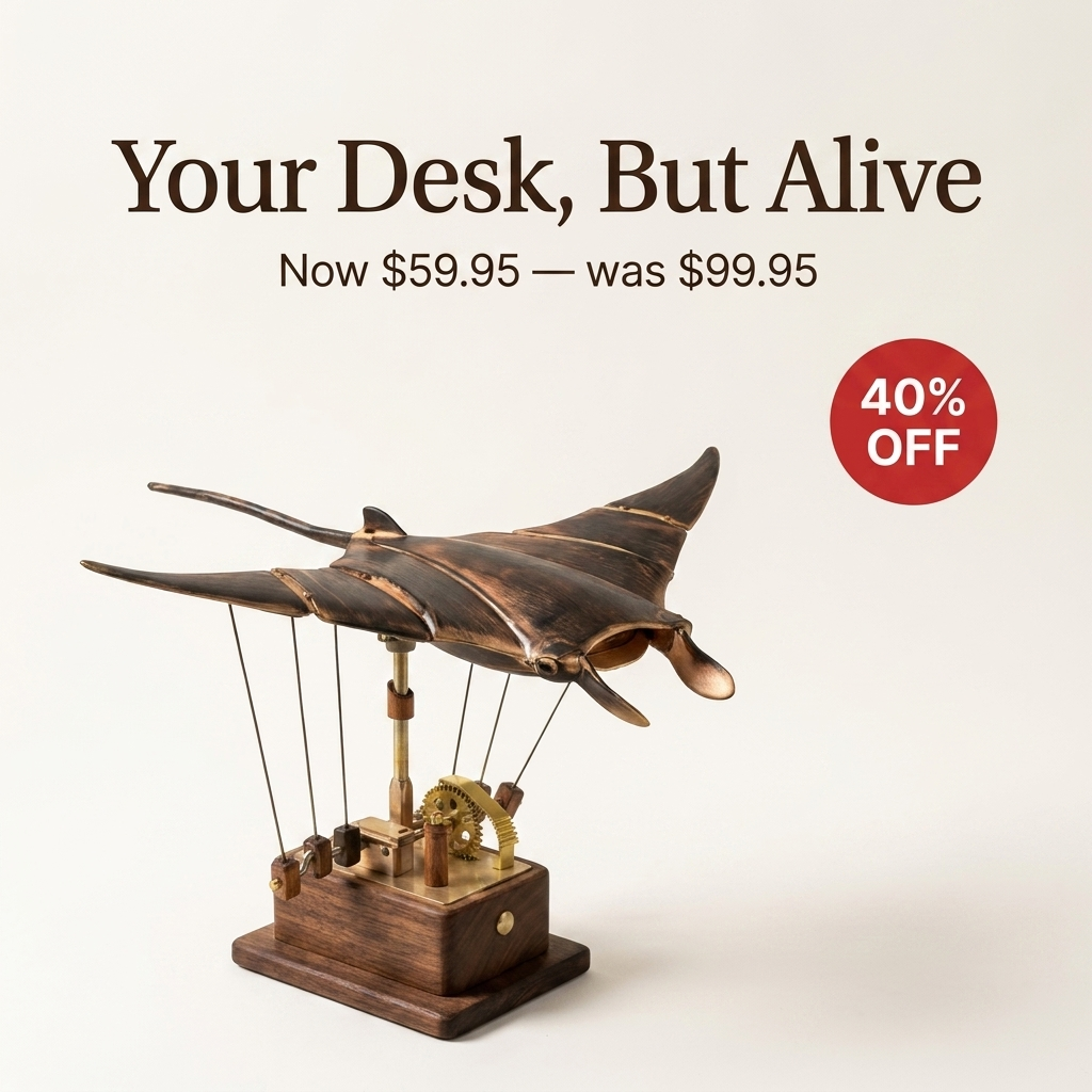 DriftRay™ - Wooden Moving Mantaray